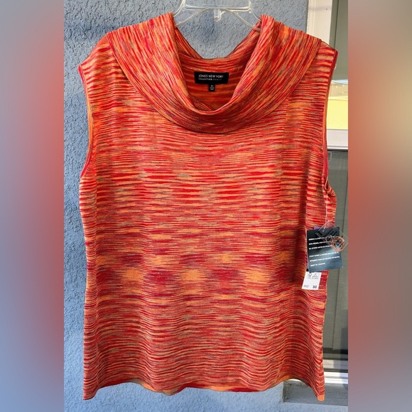 Jones New York Tops - Jones New York Sleeveless Cowl Neck 2X Top Multicolored Stretchy Pullover